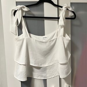 Superdown White Layered Tank